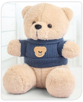 Teddy Bear Soft Toy in Woollen T-Shirt Height 24 cm - Soft Toys