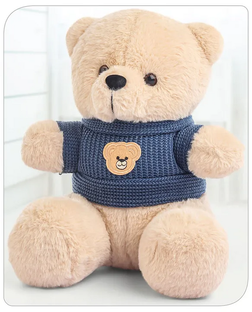 Teddy Bear Soft Toy in Woollen T-Shirt Height 24 cm - Soft Toys