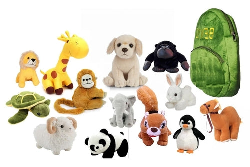 Animals Soft Toy&Bag for Boys And Girl kids pack of 15 - Soft Toys